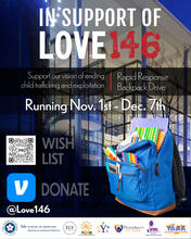 Love146 Rapid Response Backpack Drive Flyer